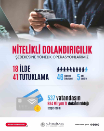 Bakan Yerlikaya: "537 vatandaşımızı, 984 milyon lira dolandıran şebeke çökertildi"